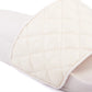 Australian designer white slides with upper in white quilted fabric.